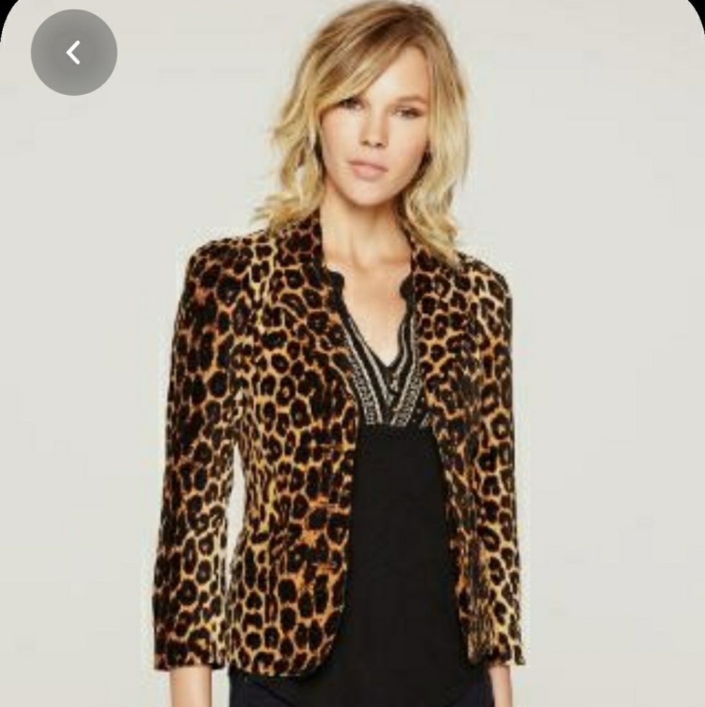 NWOT Lucky Brand Leopard Velvet Blazer